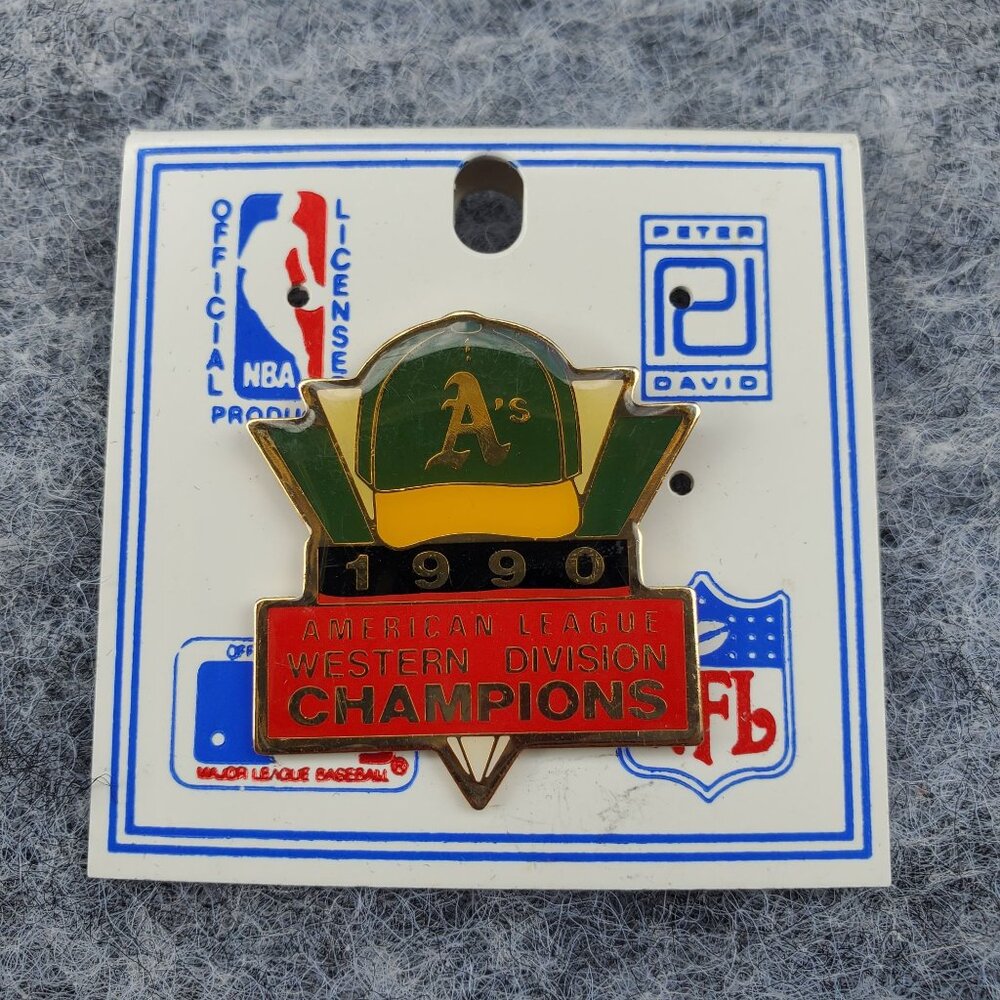 Vintage 1990 Oakland Athletics American League Western Division Champions Pin